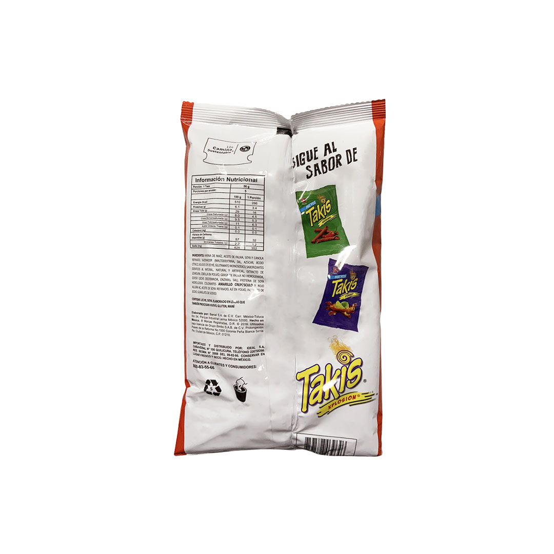 etiqueta nutricional de takis