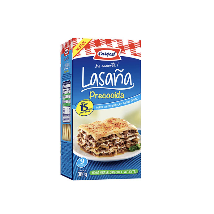 Esencialmente Lijadoras Nuestra compañía Pasta para lasaña Carozzi 360 g - Mercado La Vega